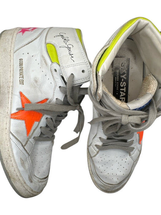 Golden Goose Shoe Size 39 White & Multi Leather High Top lace up Sneakers White & Multi / 39