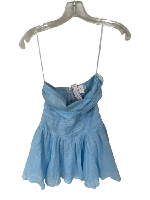 Hello Molly Size 4 Baby Blue Strapless Pleat Detail keyhole front Back Zip Dress Baby Blue / 4