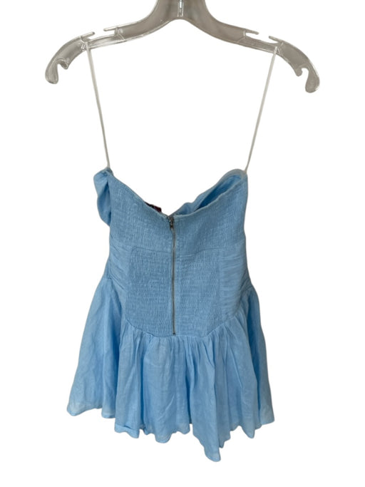 Hello Molly Size 4 Baby Blue Strapless Pleat Detail keyhole front Back Zip Dress Baby Blue / 4