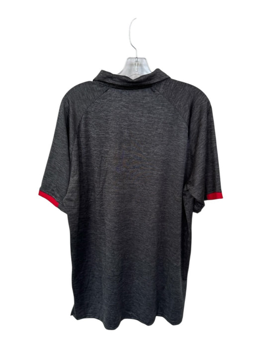 NWT Size L Gray & Red Polyester UGA Heathered Golf Men's Polo Gray & Red / L