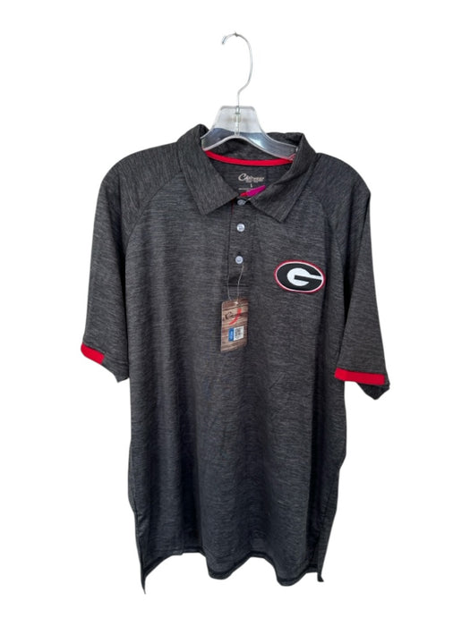NWT Size L Gray & Red Polyester UGA Heathered Golf Men's Polo Gray & Red / L