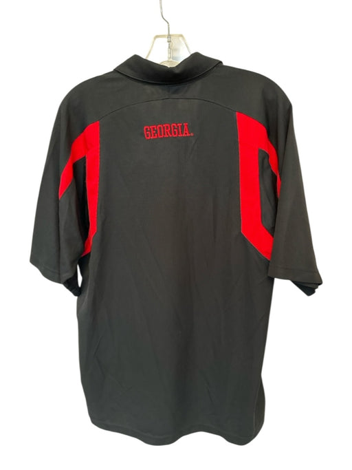 Nike Team Size M Black & Red Polyester UGA Textured Men's Polo Black & Red / M