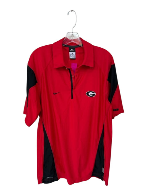 Nike Size M Red & Black Polyester UGA Golf Men's Polo Red & Black / M
