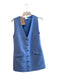 Meshki Size Small Iris Blue Polyester Blend Gold Buttons Sleeveless V Neck Dress Iris Blue / Small