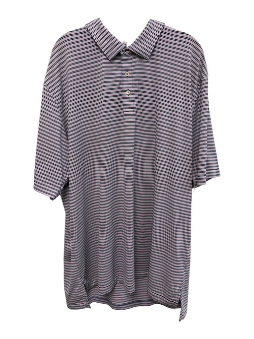 Peter Millar Size 3XL Purple, Blue, Multi Polyester Striped Polo Short Sleeve Purple, Blue, Multi / 3XL