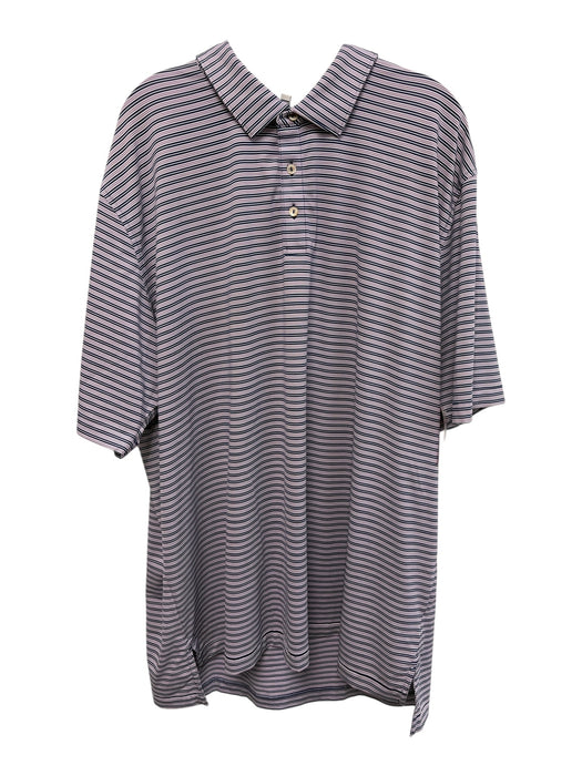 Peter Millar Size 3XL Purple, Blue, Multi Polyester Striped Polo Short Sleeve Purple, Blue, Multi / 3XL