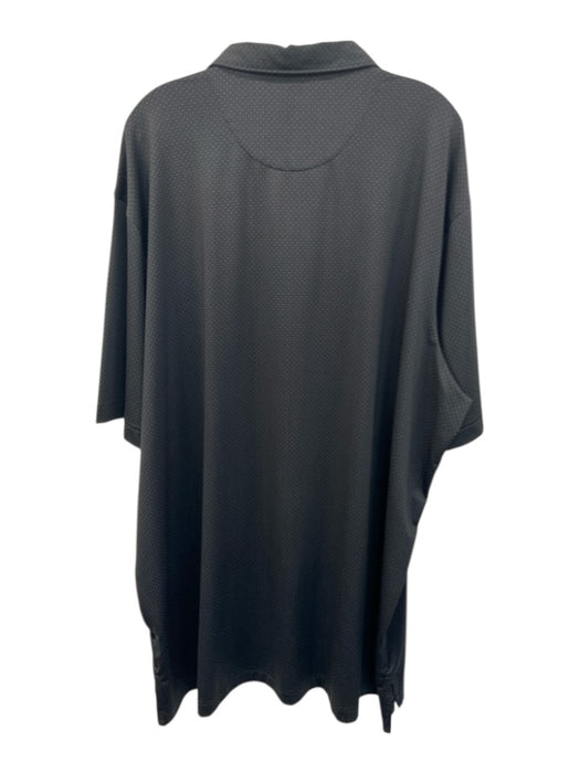 Peter Millar Size 3XL Black & Gray Polyester All Over Print Polo Short Sleeve Black & Gray / 3XL