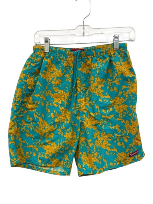 supreme Size S Blue & Yellow Nylon Floral Men's Shorts Blue & Yellow / S