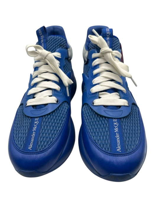 Alexander McQueen Shoe Size 44 Blue Leather Low Top Lace Up Men's Shoes Blue / 44