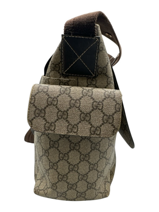 Gucci Beige Coated Canvas Pockets Guccissima Adjustable Strap Diaper Bag Bag Beige