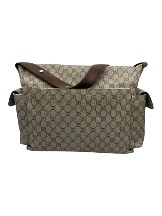 Gucci Beige Coated Canvas Pockets Guccissima Adjustable Strap Diaper Bag Bag Beige