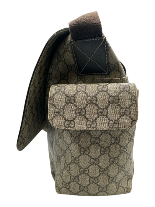 Gucci Beige Coated Canvas Pockets Guccissima Adjustable Strap Diaper Bag Bag Beige