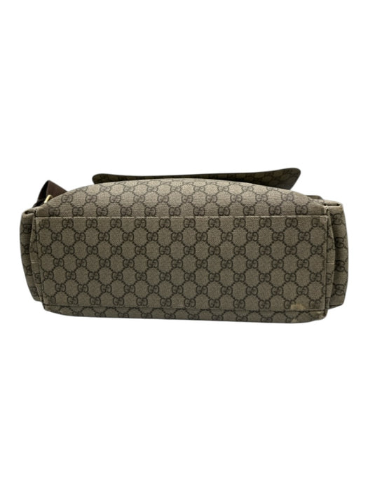 Gucci Beige Coated Canvas Pockets Guccissima Adjustable Strap Diaper Bag Bag Beige