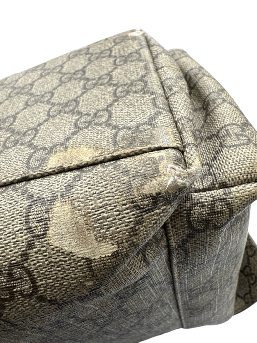 Gucci Beige Coated Canvas Pockets Guccissima Adjustable Strap Diaper Bag Bag Beige