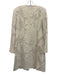 Lafayette 148 Size 6 Cream White Cotton Blend Textured Shoulder Pads Long Coat Cream White / 6