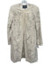 Lafayette 148 Size 6 Cream White Cotton Blend Textured Shoulder Pads Long Coat Cream White / 6