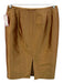 Lafayette 148 Size 10 Brown Silk Satin Long Sleeve Wrap Top Pencil Skirt Set Brown / 10
