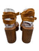 Steve Madden Shoe Size 38 Brown Suede Wood Sole Ankle Tie Platform Sandals Brown / 38