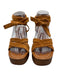 Steve Madden Shoe Size 38 Brown Suede Wood Sole Ankle Tie Platform Sandals Brown / 38
