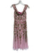Adrianna Papell Size Est M Pink Polyester Beaded Flowers Tulle Maxi Gown Pink / Est M
