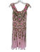 Adrianna Papell Size Est M Pink Polyester Beaded Flowers Tulle Maxi Gown Pink / Est M