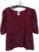 Queen of Sparkles Size L Maroon Cotton Blend Rhinestone Puff Sleeve Top Maroon / L