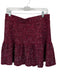 Queen of Sparkles Size L Maroon Cotton Blend Rhinestone Tiered Mini Skirt Maroon / L