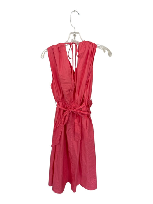 Lucy Paris Size M coral Cotton Sleeveless Maxi Flower Detail V Neck Dress coral / M