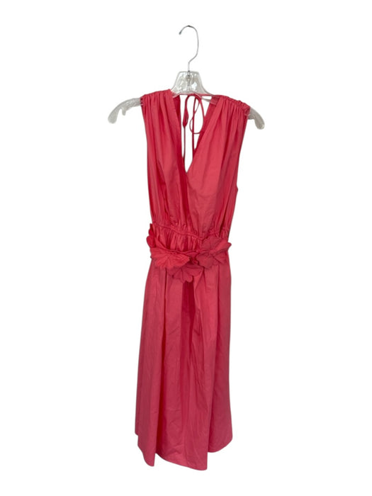 Lucy Paris Size M coral Cotton Sleeveless Maxi Flower Detail V Neck Dress coral / M