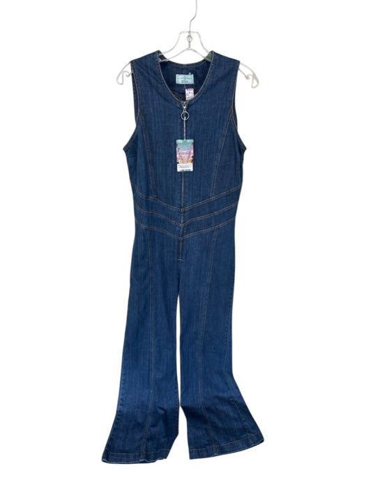 Revice Size XXL Dark Wash Cotton Blend Denim Heart Cut Out Front Zip Jumper Dark Wash / XXL