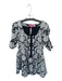 Betsey Johnson Size M Black & White Polyester Blend Eye Hook Close Floral Dress Black & White / M