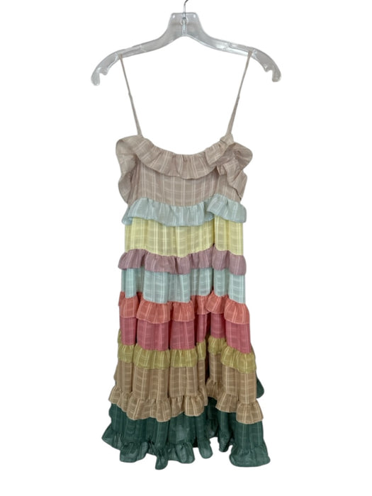 Sweet En Forme Size S Multi Polyester Tiered Spaghetti Strap Rainbow Dress Multi / S