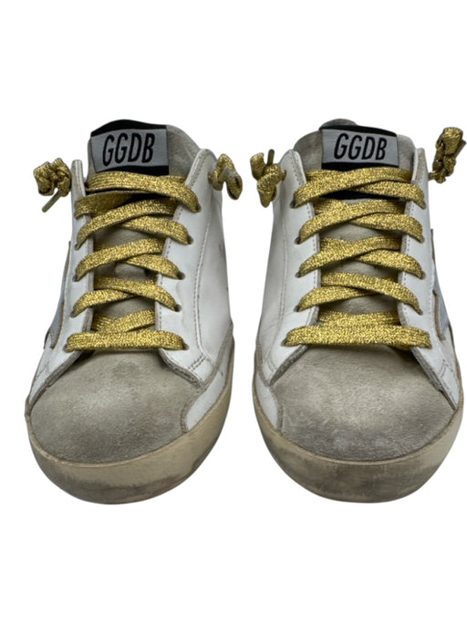 Golden Goose Shoe Size 26 Beige, Silver, Gold Leather & Suede Low Top Sneakers Beige, Silver, Gold / 26