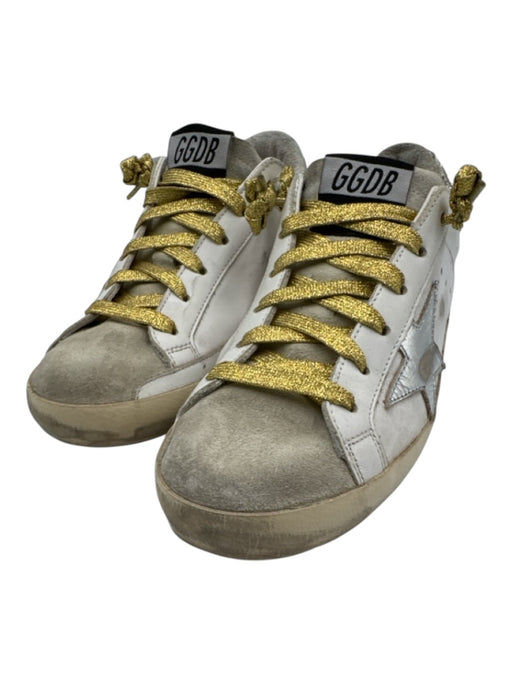 Golden Goose Shoe Size 26 Beige, Silver, Gold Leather & Suede Low Top Sneakers Beige, Silver, Gold / 26