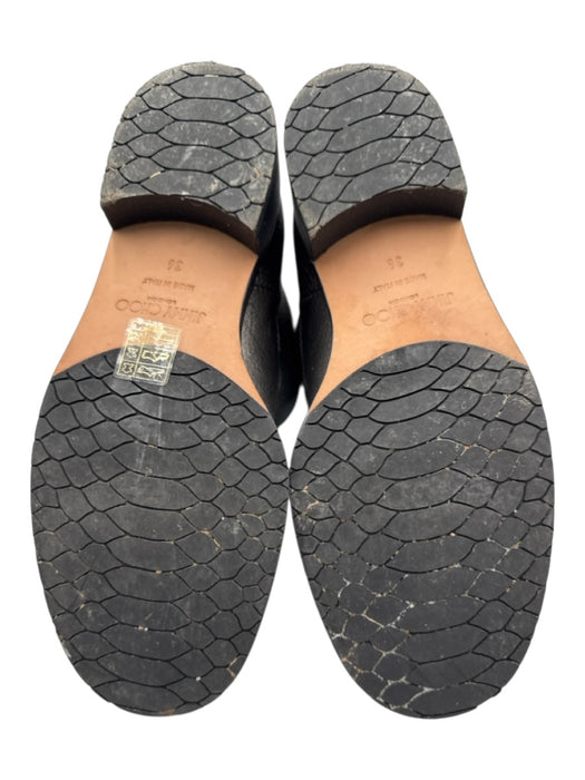 Jimmy Choo Shoe Size 36 Gunmetal Silver Pebble Leather Zip Side Calf Booties Gunmetal Silver / 36