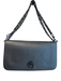 Tory Burch Gray Leather Chain Twist Lock Logo Emblem Removable Crossbody Purse Gray / Small