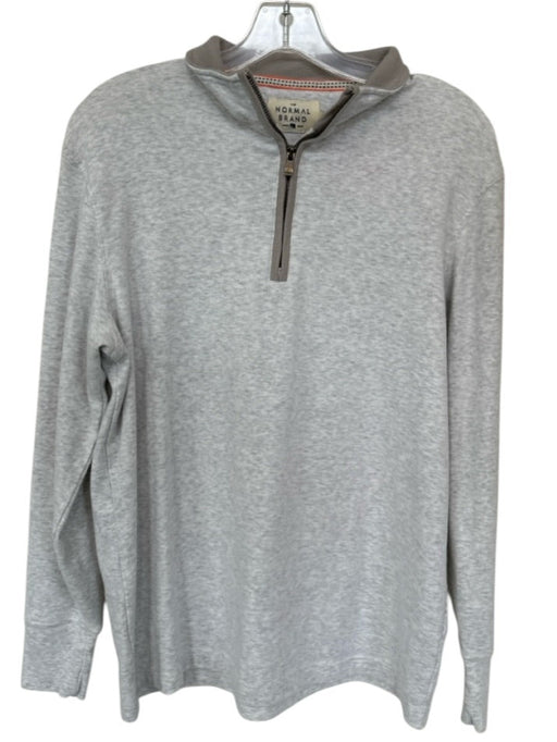 The Normal Brand Light Gray Cotton Blend Heathered Half Zip Men's Pullover Light Gray / M