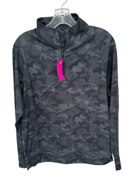 G/Fore Black & Gray Polyester Blend Camo Long Sleeve Golf Men's Pullover Black & Gray / M