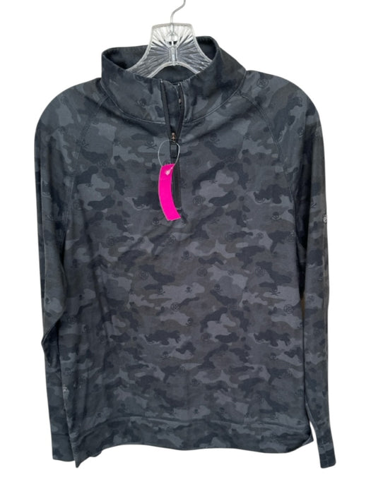 G/Fore Black & Gray Polyester Blend Camo Long Sleeve Golf Men's Pullover Black & Gray / M