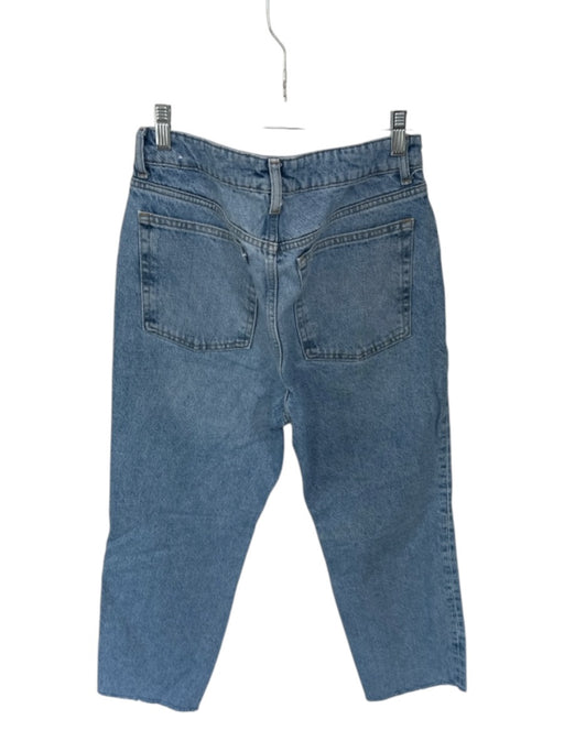 MNG Size 8 Light Wash Cotton Blend Raw Hem Cropped Jeans Light Wash / 8