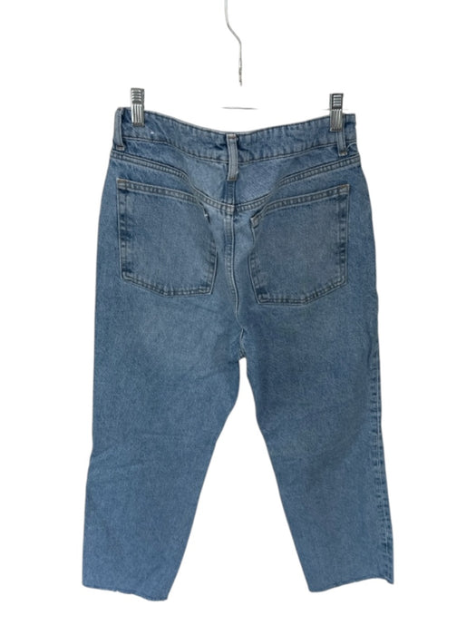 MNG Size 8 Light Wash Cotton Blend Raw Hem Cropped Jeans Light Wash / 8
