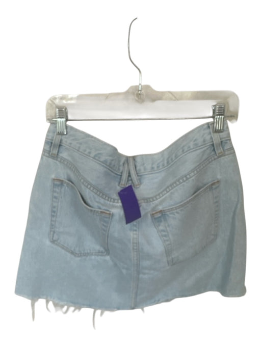 Slvrlake Size 29 Light Wash Cotton Raw Hem Button Fly Mini Skirt Light Wash / 29