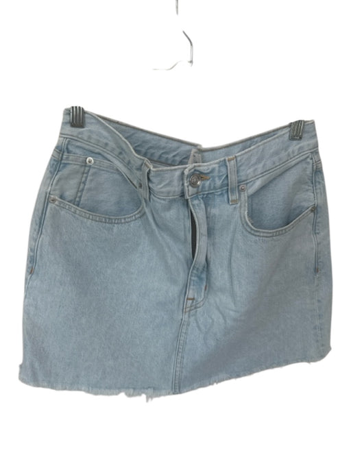 Slvrlake Size 29 Light Wash Cotton Raw Hem Button Fly Mini Skirt Light Wash / 29