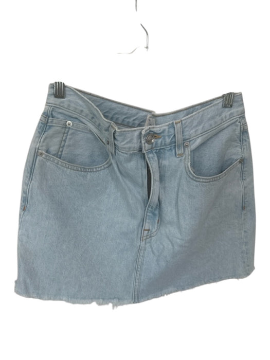 Slvrlake Size 29 Light Wash Cotton Raw Hem Button Fly Mini Skirt Light Wash / 29