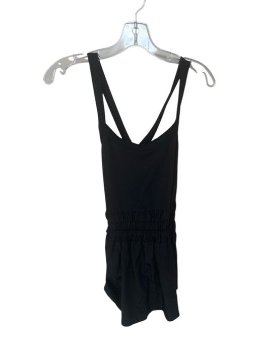 Free People Movement Size M Black Built in Shorts Built in Bra Skort Romper Black / M