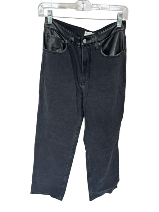Abercrombie & Fitch Size 28 Cotton Leather Detail Button Flap Straight Jeans Cotton / 28