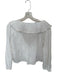 Zara Size L White Cotton V Neck Long Sleeve Collared Blouse Top White / L