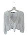 Zara Size L White Cotton V Neck Long Sleeve Collared Blouse Top White / L
