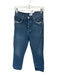 Agolde Size 28 Med Dark Wash Cotton Button Fly Raw Hem Cropped Jeans Med Dark Wash / 28