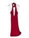 Runaway The Label Size L Dark Red Nylon Halter V Neck Mesh Maxi Gown Dark Red / L